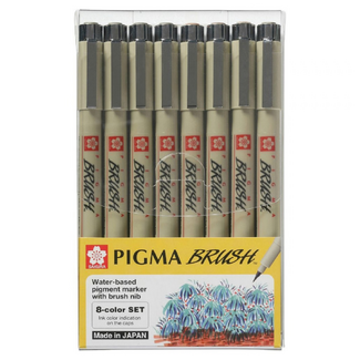 Sakura Pigma Brush Pen Set 8pc - Assorted Colours
