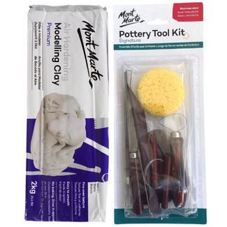 Creative Clay Starter Kit | 2kg Clay | 10pc Tool Set