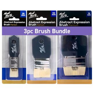 3pc Abstract Expression Taklon Paint Brush | Expressionism Painting Brushes Set