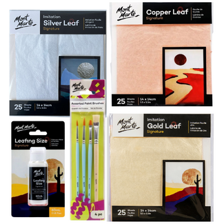 Gold Leaf Essential Starter Kit | Silver Copper Gilding Adhesive Size Brushes