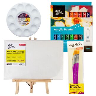 Paint and Sip Kit for One Medium Canvas Paint Party Set 25pc