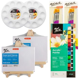 Paint and Sip Kit for Two Mini Canvas Date Night Set 26pc