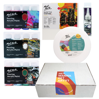 Pouring Paint Starter Kit | Beginner Fluid Painting Art Essentials 15pc Bundle