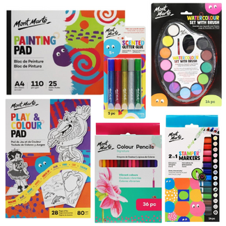 Kids 5-8 yo Art Gift Set | Craft Activity Bundle | Paint Pencils Glitter Markers