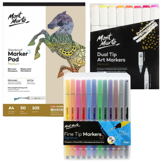 Dual Fine Tip Alcohol Art Markers Premium 12pc – Mont Marte Global