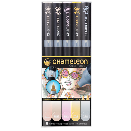 Chameleon Color Tones. PASTEL TONES Alcohol Markers Pens 5pc