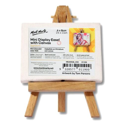  Mont Marte Mini Easel and Mini Canvas 6x8cm for Painting Craft  Drawing,Nice Art Set Contains 36 Canvases and Easels
