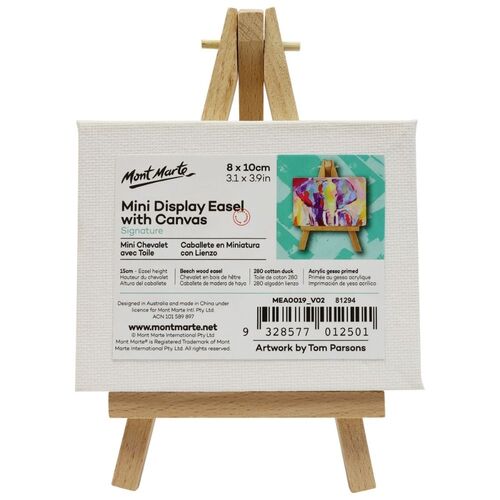 Mont Marte Mini Display Easel with Canvas 8 x 10cm