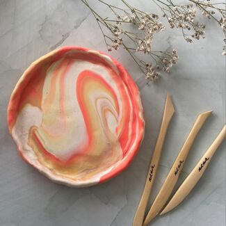 How to make a marbled Jewellery Tray / Trinket Dish using Polymer Clay image