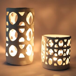How to make a Lantern/ tea light candle holder using Air Dry Clay image