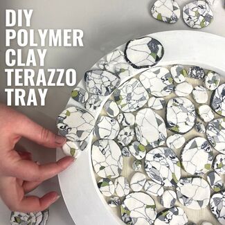 DIY Terrazzo Marble Tray using Polymer Clay  image