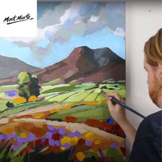 How to paint an abstract landscape  image