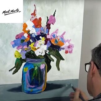 How to paint abstract flowers image