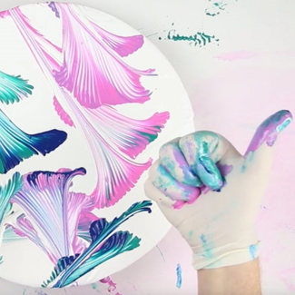 Art Shed Blog Pouring Art How to create a string pull painting